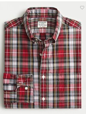J. Crew Secret Stretch Chili Plaid Button down Large Slim Fit IMMACULATE